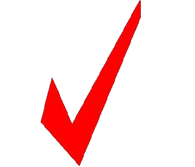 red checkmark